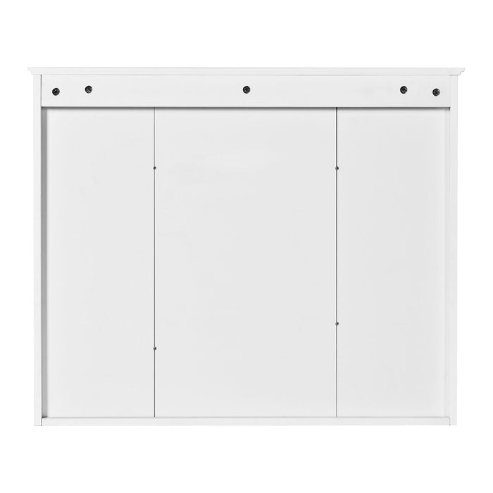 Wall Mounted Bathroom Medicine Wall Cabinet With Mirror & Open Shelves
