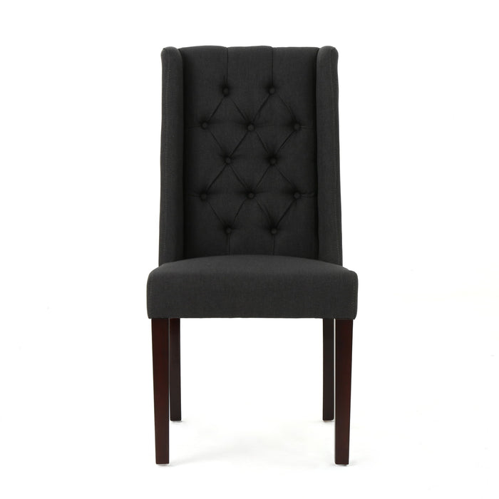 Sophisticated Tufted Dining Chair With High Back Design