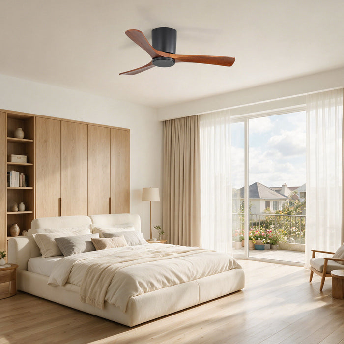 42" Flush Mount Ceiling Fan With 3 Blades, DC Reversible Motor