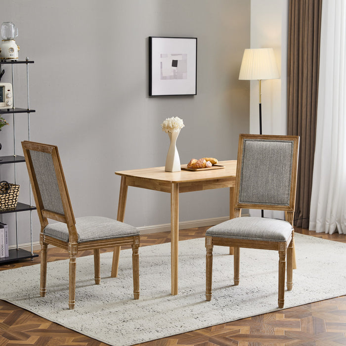 French Country Style Dining Chair With Upholstered Seating And Fluted Legs