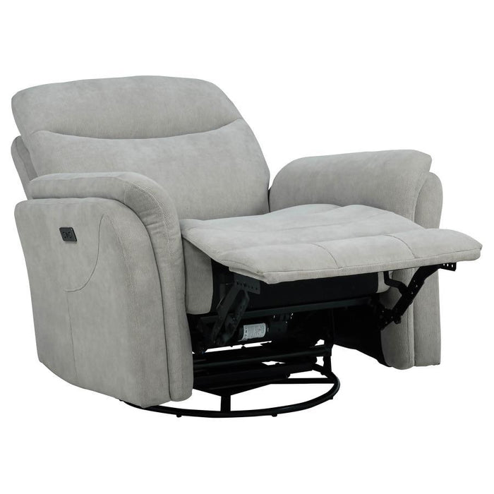 Adler - Upholstered Power Swivel Glider Recliner