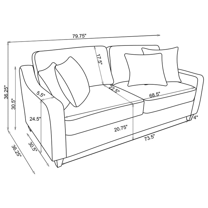 Mahaffey - Christine Upholstered Sloped Arm Sofa - Beige