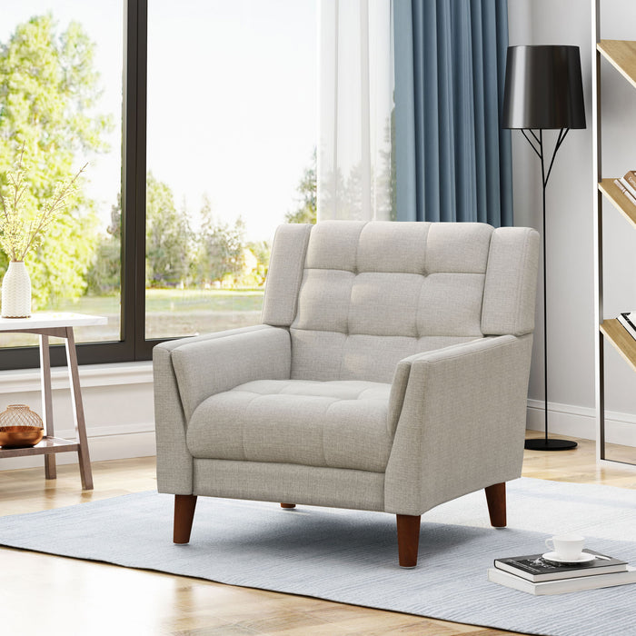 Luminaesque - Fabric Upholstered Armchair With Tufted Back