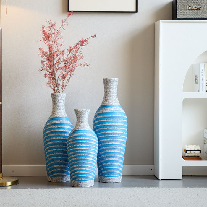 Classic And Neat Floor Vase, High Independent Flower Stand (Set of 3)