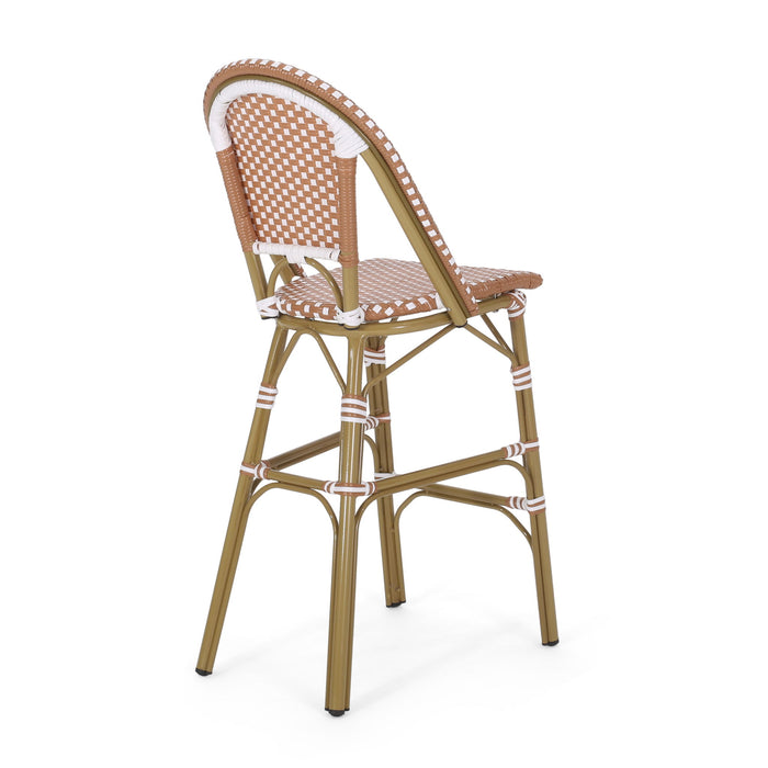 Outdoor Pe Rattan French Barstool Set