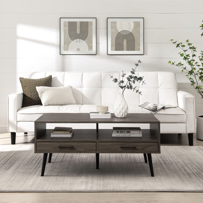 Contemporary 2 Drawer Low Coffee Table
