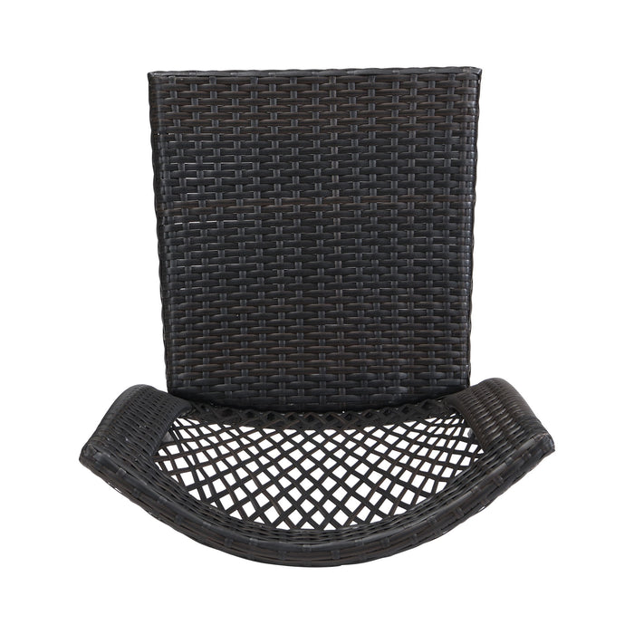 Outdoor Dining Chairs, Stackable Chairs With UV Resistant Frame (Set of 2) - Brown Multi