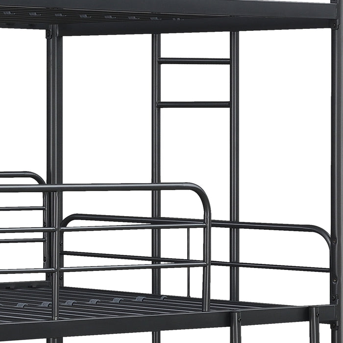Modern Triple Bunk Bed, Durable Metal Frame