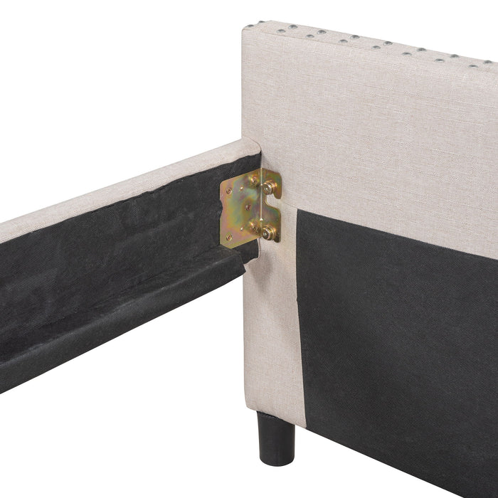 Upholstered Daybed With Two Drawers, Wood Slat Support