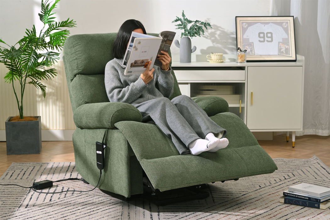 Oversized Power Lift Recliner Chai With Remote Control, Side Pocket, Spacious Seat