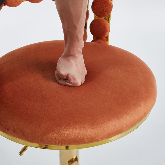 Modern Bar Chair With Iron Tube Legs, Soft Cushions And Comfortable Backrest (Set of 2)