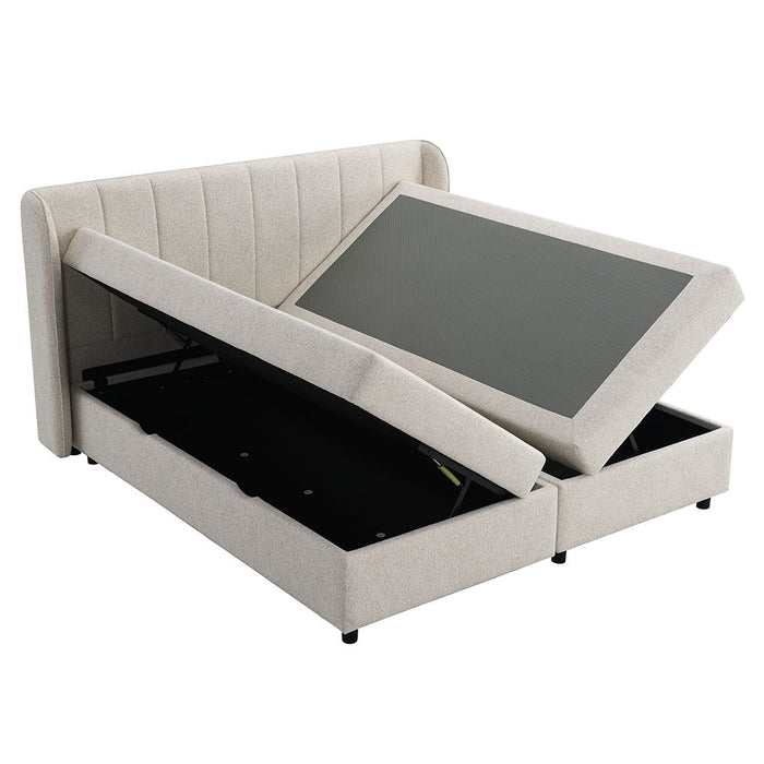Adonia - Queen Bed With Storage - Beige