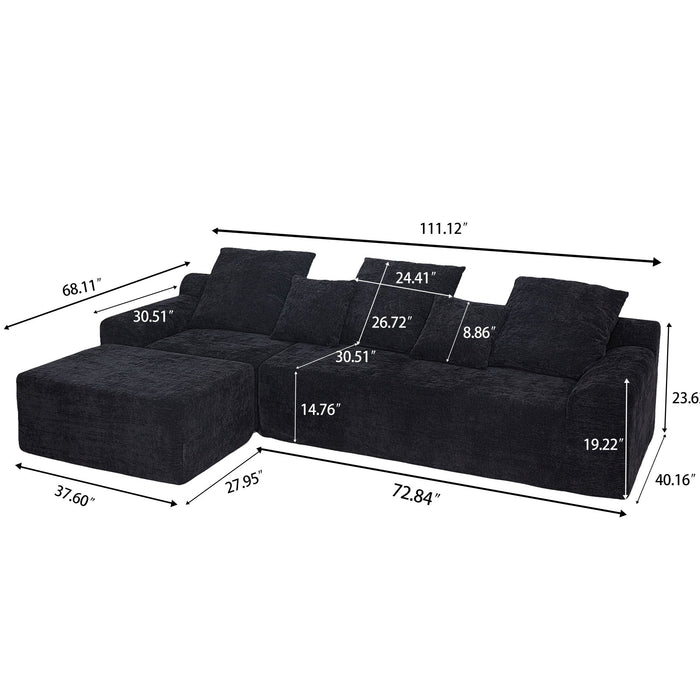 Modern L Shaped Sectional Sofa With Adjustable Configurations