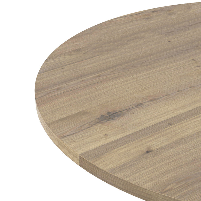 Round Dining Table For 2 - 4 People, Compact Kitchen Or Dining Room - Rustic Brown