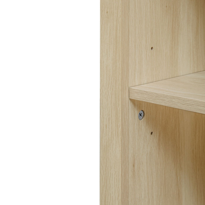 Arched Kitchen Pantry, Modern Farmhouse Wood Kitchen Storage Cabinets, Arched Storage Display Cabinet With Adjustable Shelves, Versatile Cupboard For Kitchen, Dining Room, Living Room - Natural