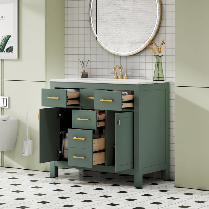 Bathroom Vanity With Sink Combo Set, Modern Bathroom Cabinet With 4 Drawers