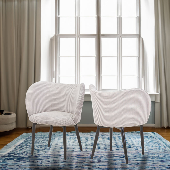 Dining Chair With Curved Padded Back (Set of 2) - Gray