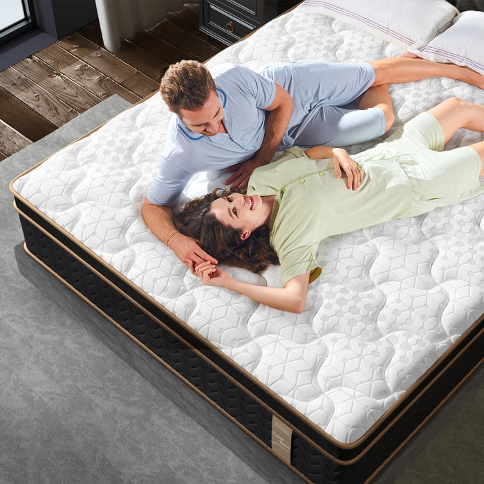 Plush Hybrid Mattresses With Gel Memory Foam, Individual Pocket Spring Motion Isolation Edge Support