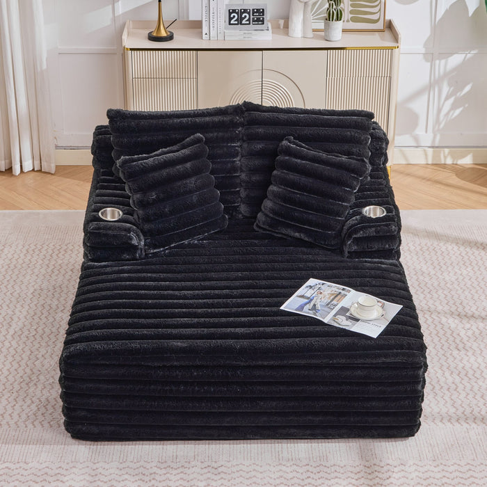 Oversized Chaise Lounge Chair Indoor With Pillows For Living Room
