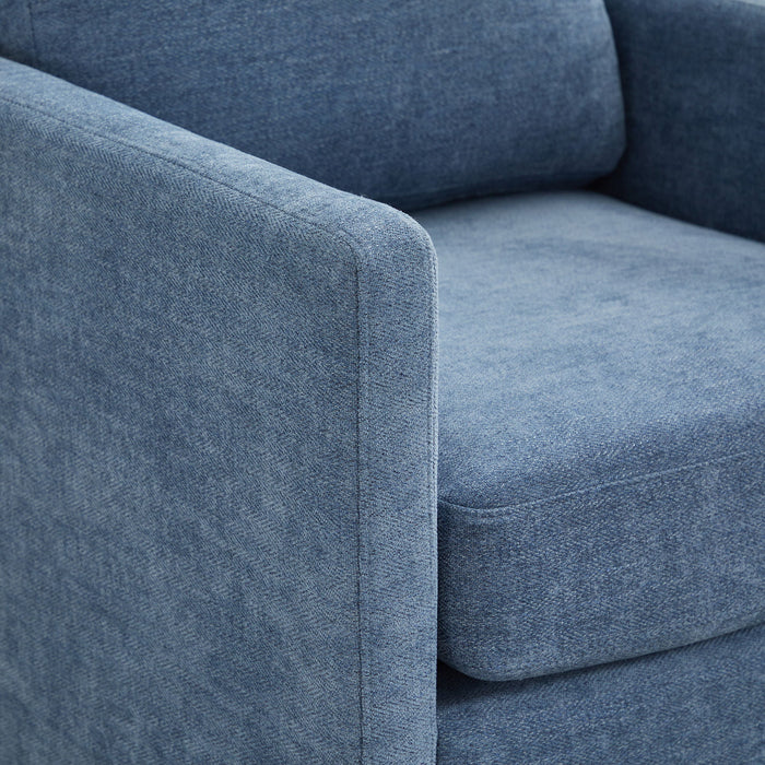 Modern Square Upholstered Swivel Accent Chair With Metal Base