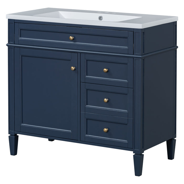 Bathroom Vanity & Top Sink, Modern Bathroom Storage Cabinet With 2 Drawers And A Tip-Out Drawer