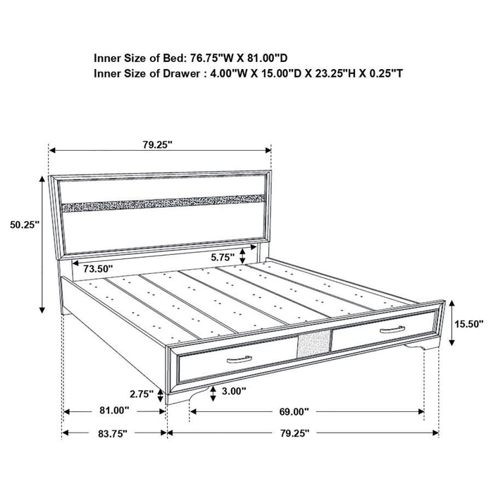 Miranda - Storage Wood Panel Bed