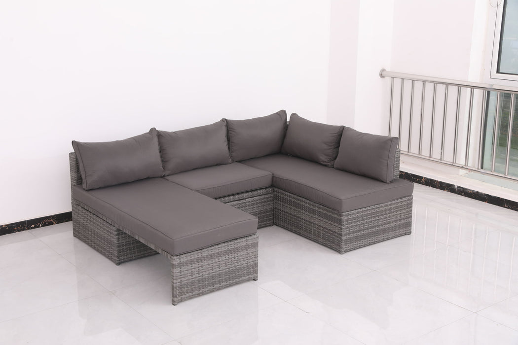 Patio Sofa With Cushions - Gray