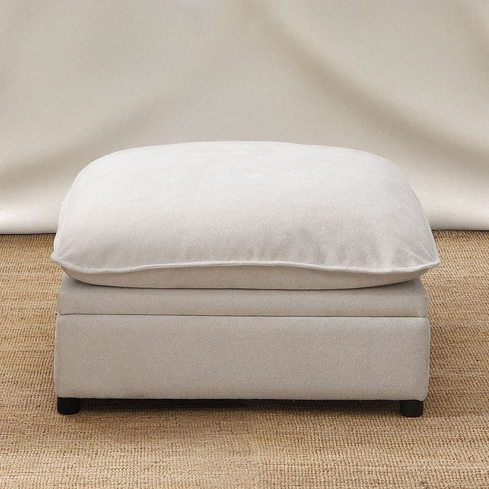 Marisa - Modular Ottoman With Storage - Beige Boucle