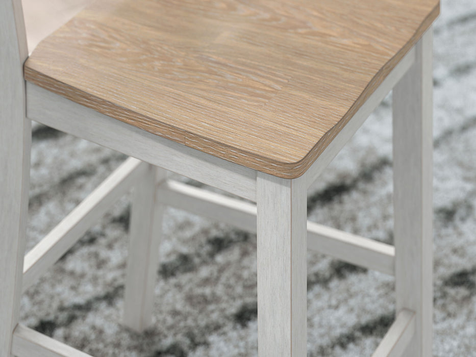 Purlaney - Barstool (Set of 2) - Antique White / Natural