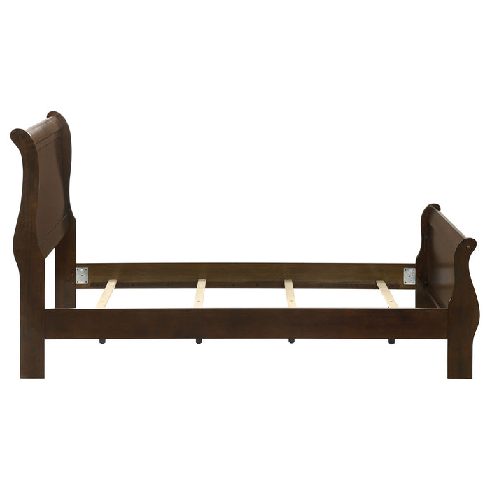 Louis Philippe Wood Twin Sleigh Bed Cappuccino