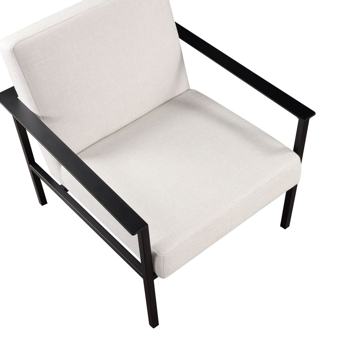 Millie - Modern Stationary Metal Accent Chair With Polyester Upholstery - Off White