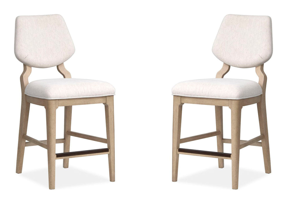 Sunset Cove - Counter Chair With Upholstered Seat and Back (Set of 2) - Sanibel Brown