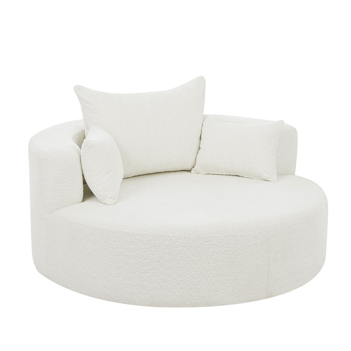 360° Swivel Chair Accent Barrel Chair With Removable Pillows