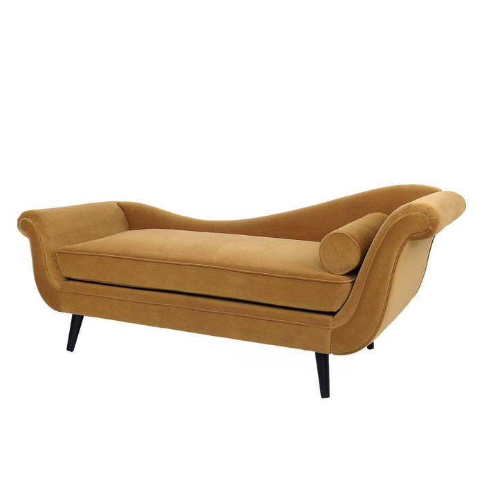 Auroral - Upholstered Chaise Lounge With Scrolled Arms And Tapered Legs