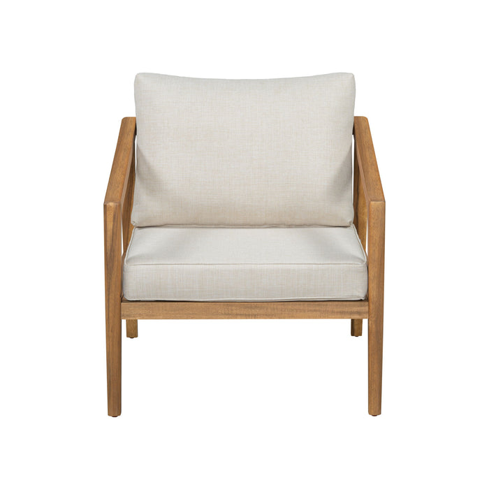 Westin - Outdoor Acacia Wood Club Chair (Set of 2) - Teak / Beige