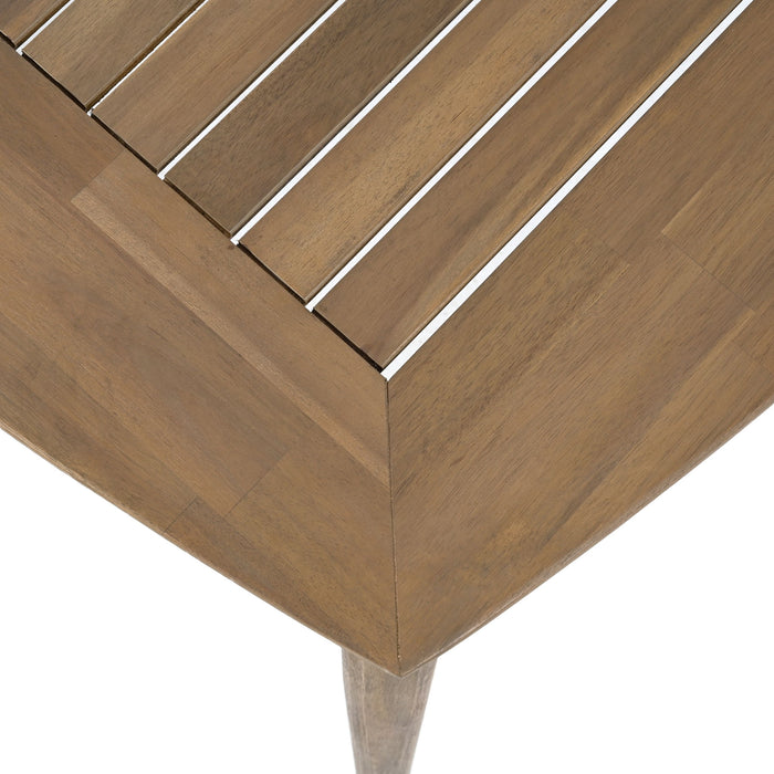 Acacia Wood Dining Table 8 Person Outdoor Table, Farmhouse Furniture For Patio, Garden, Backyard - Light Brown