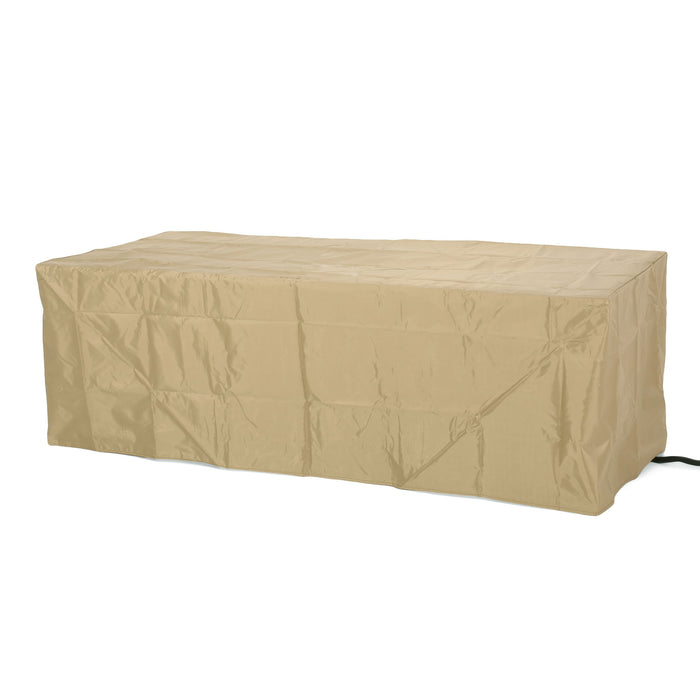 Outdoor Patio Rectangle Gas Burning Fire Pit 50, 000 Btu, Wood Pattern - Brown