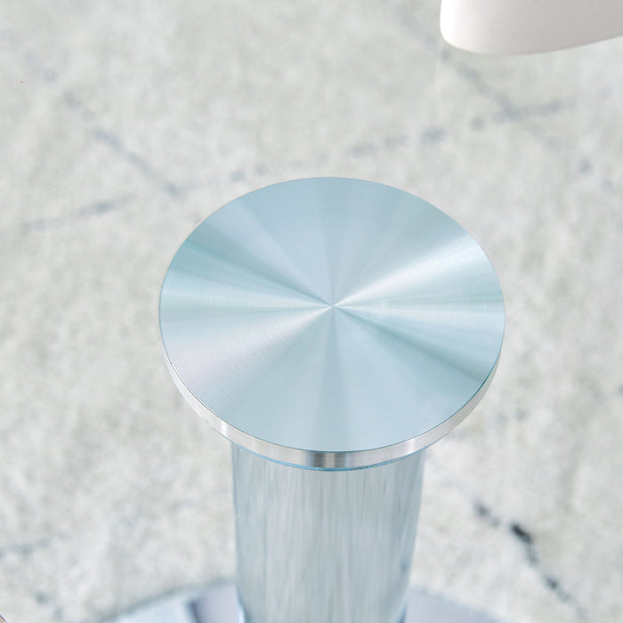 Modern Minimalist Round Dining Table With Glass Top