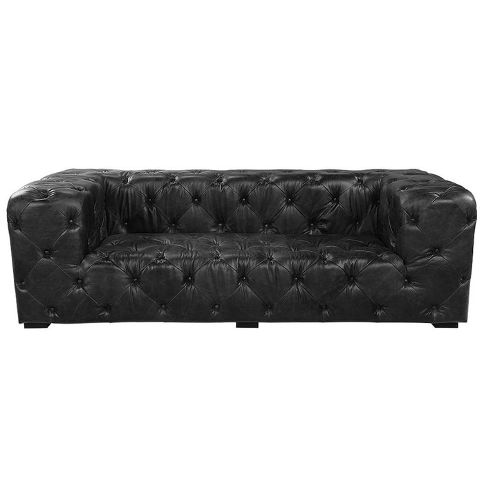 Brancaster - Sofa - Black Top Grain Leather & Aluminum