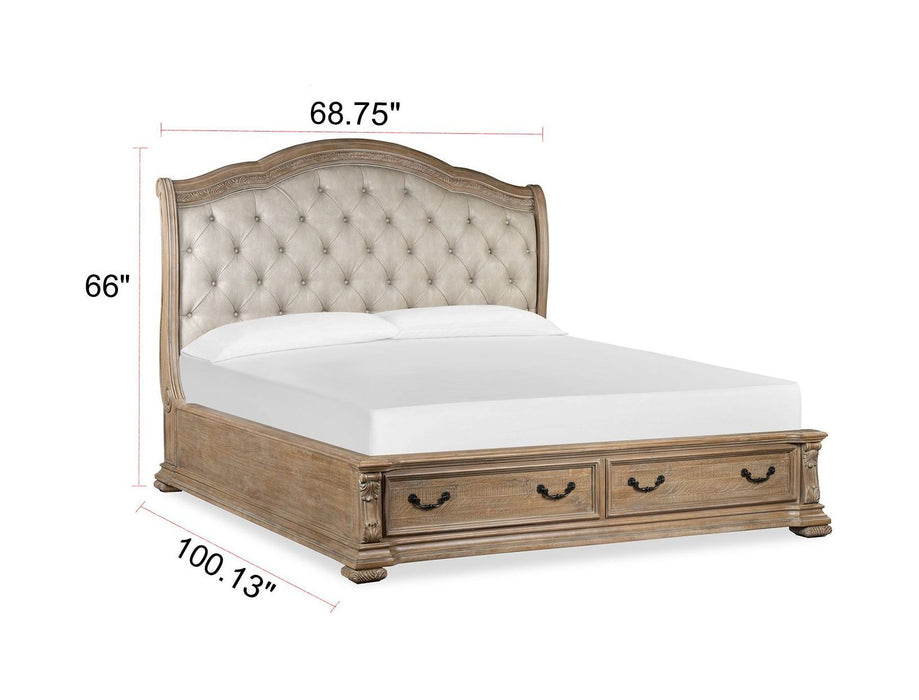 Marisol - Upholstered Sleigh Storage Bed