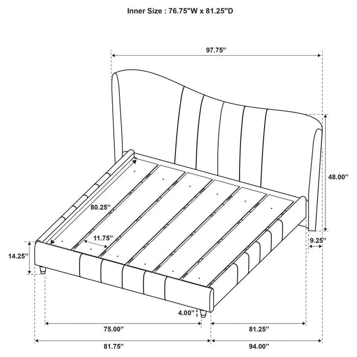 Evelyn - Upholstered Panel Platform Bed