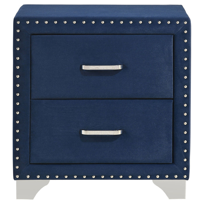 Melody Upholstered 2-drawer Nightstand Pacific Blue