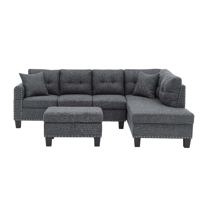 Camden - Power Sectional Sofa With Storage Ottoman And Built In Charging Ports - Gray