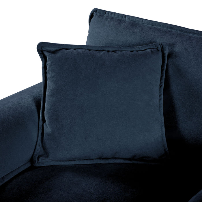 Modern Upholstered Chenille Loveseat And Armchair Set With Pillows