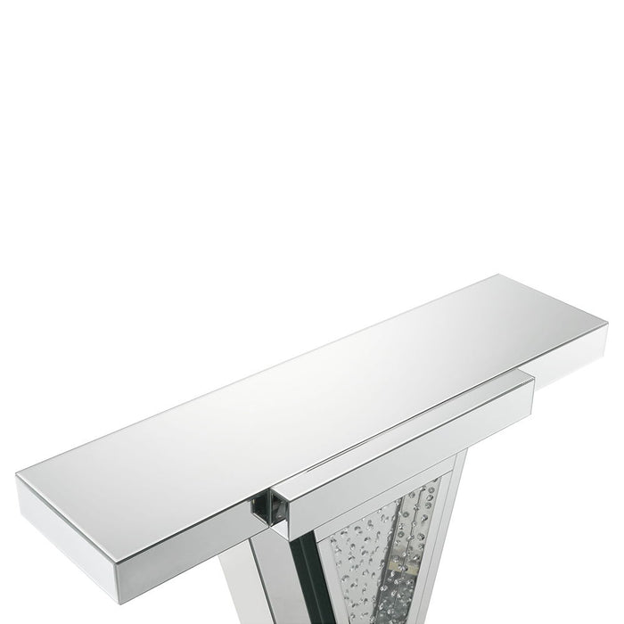 Nysa - 32"H Console Table - Mirrored & Faux Crystals