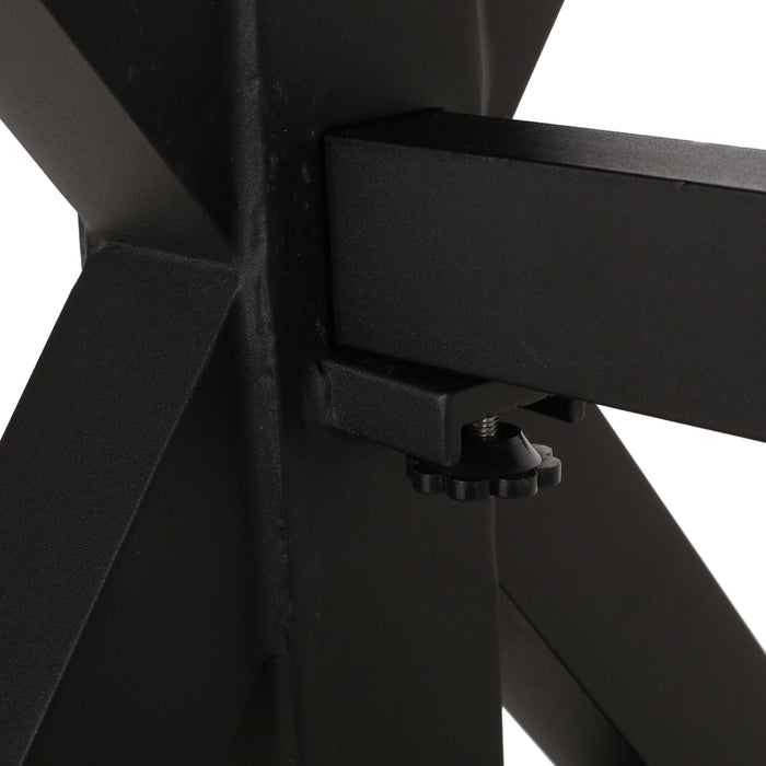 Modern Outdoor Dining Table With X Shaped Legs, Umbrella Hole