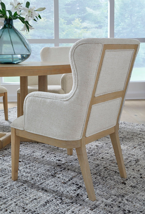 Somerset - Dining Arm Chair With Upholstered Seat & Back (Set of 2) - Butternut and Omari Natural