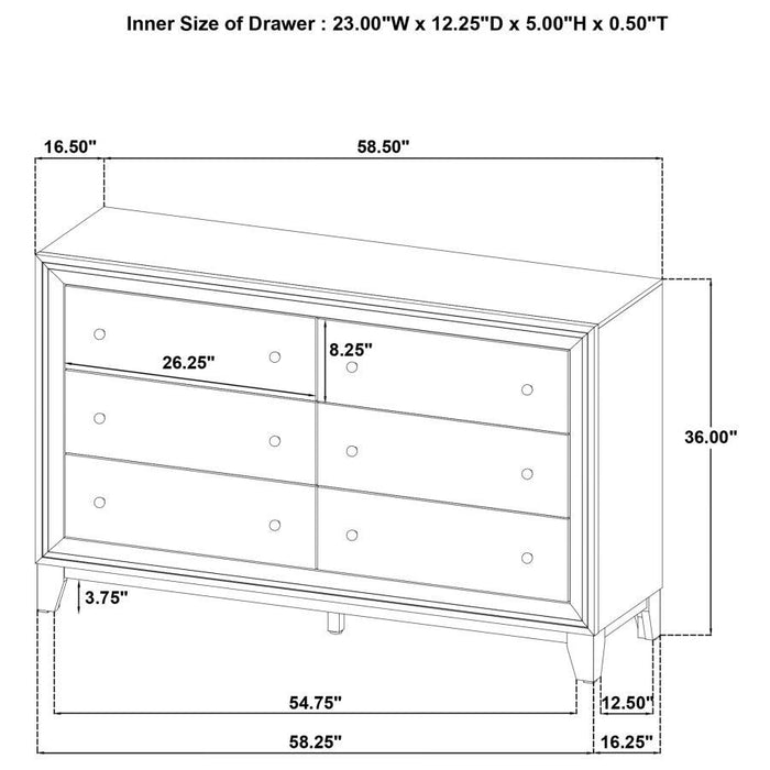 Welsley - 6-Drawer Dresser