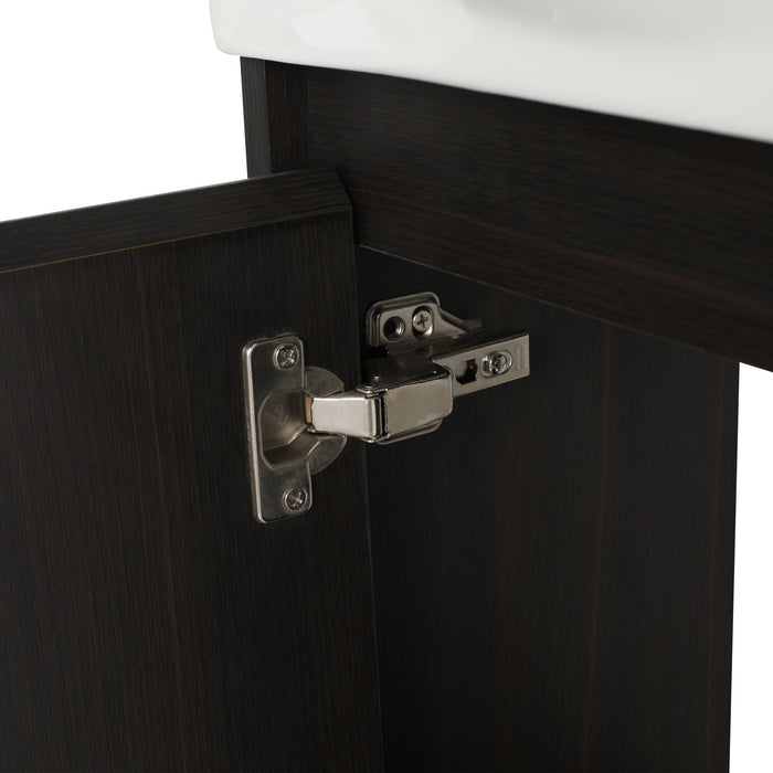 Modern Bathroom Vanity With Ceramic Basin, Wall Mounted Floating Sink Combo, Storage Cabinet