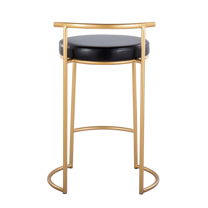Fuji - Round Contemporary Fixed Height Counter Stool (Set of 2)